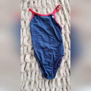 TYR swimsuit size 36 blue and red sporty